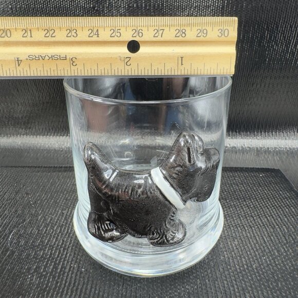 Scottie Dog Drink Glass Cup Tumbler Scottish Terrier Dog Design Single Cup VTG - Picture 3 of 9